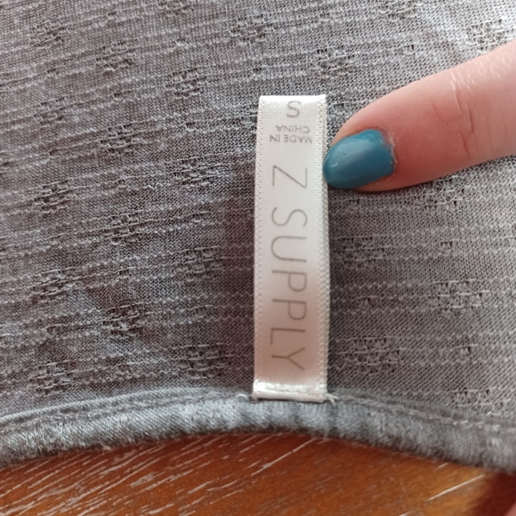 Z Supply Lightweight Gray Cami Dress with Lacy Bottom - Picture 4 of 5